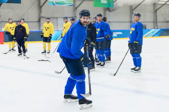 Filip Forsberg of Sweden at an ice hockey practice session