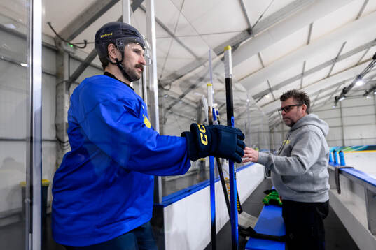 Filip Forsberg of Sweden at an ice hockey practice session