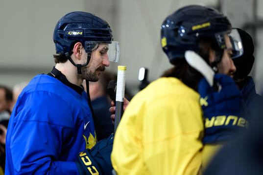 Filip Forsberg of Sweden is interviewed by the media