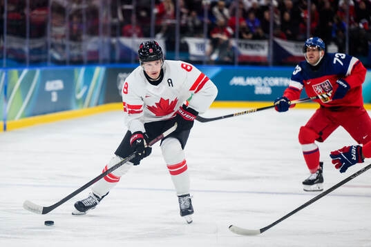 Cale Makar of Canada in the men's ice hockey game between