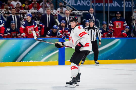 Cale Makar of Canada in the men's ice hockey game between
