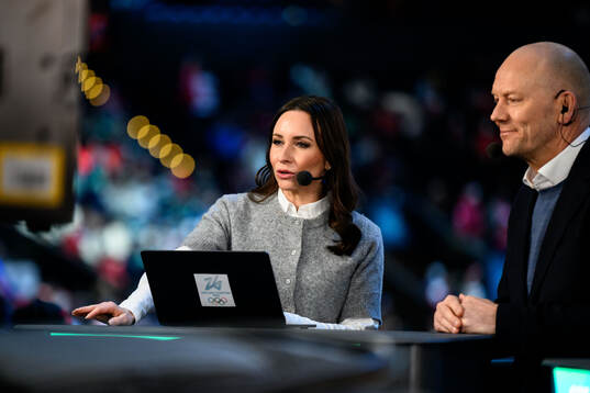 Camilla Nordlund and Mats Sundin of Swedish broadcaster HBO