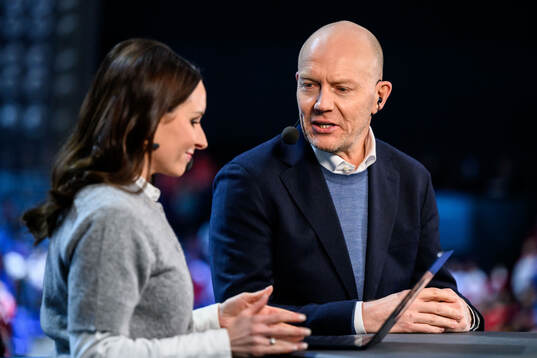 Camilla Nordlund and Mats Sundin of Swedish broadcaster HBO