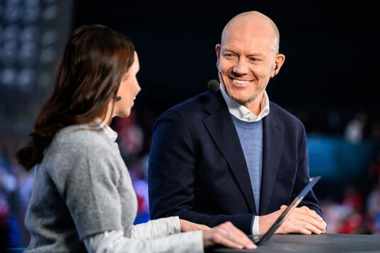 Camilla Nordlund and Mats Sundin of Swedish broadcaster HBO