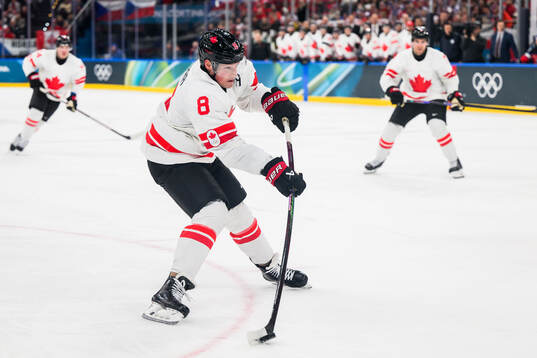 Cale Makar of Canada in the men's ice hockey game between