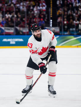 Tom Wilson of Canada in the men's ice hockey game between
