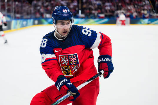 Martin Necas of Czech Replublic in the men's ice hockey