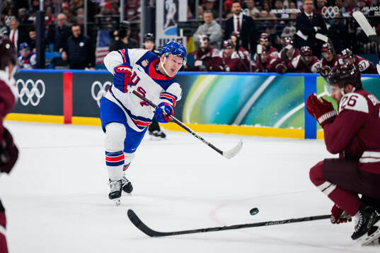 Brady Tkachuk of USA in the men's ice hockey game between