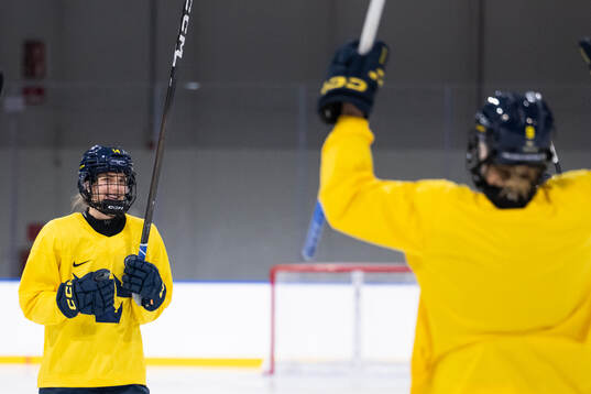 Ida Karlsson of Sweden at a ice hockey practice session