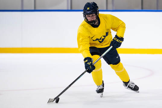 Maja Nylén Persson of Sweden at a ice hockey practice