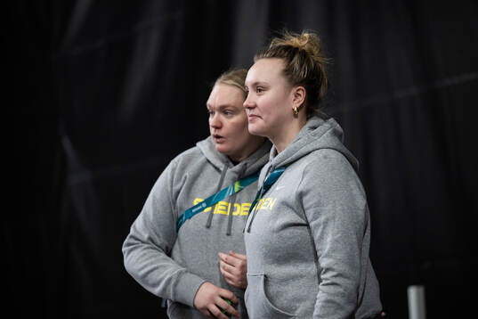 Jenna Raunio of Sweden watches from the sideline at a ice