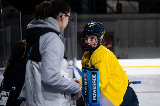 Hilda Svensson of Sweden at a ice hockey practice session
