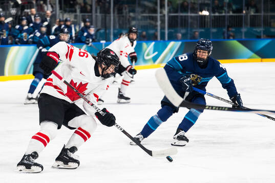 Emily Clark of Canada and Jenniina Nylund of Finland in the