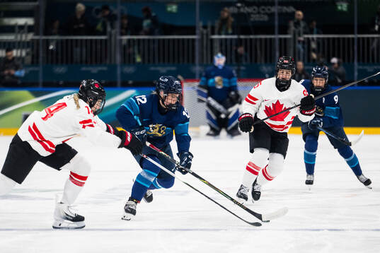 Renata Fast of Canada and Sanni Vanhanen of Finland in the