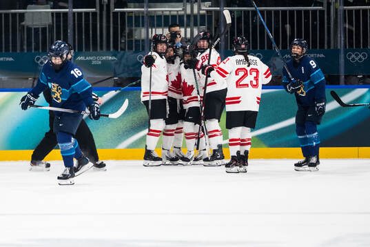 Petra Nieminen and Nelli Laitinen of Finland looks dejected