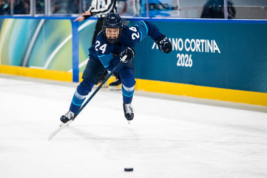 Viivi Vainikka of Finland in the women's ice hockey game