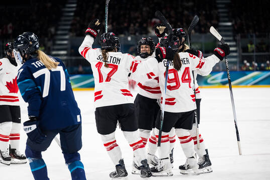 Kristin O'Neill of Canada celebrates