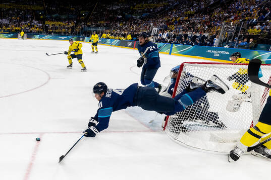 Miro Heiskanen of Finland in the men's ice hockey game