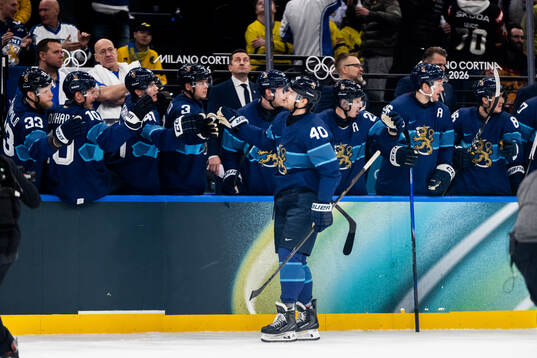 Joel Armia of Finland celebrates