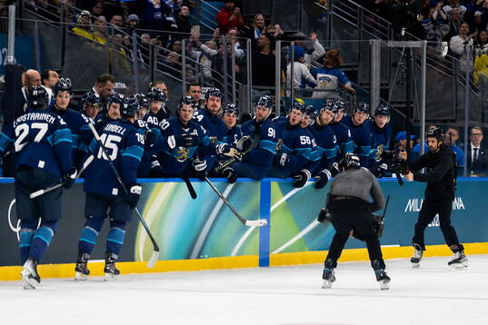 Players of Finland celebrate