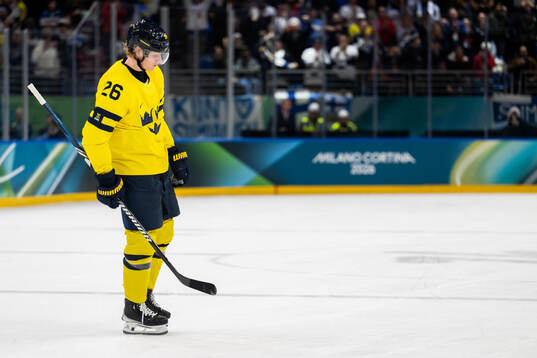 Rasmus Dahlin of Sweden looks dejected
