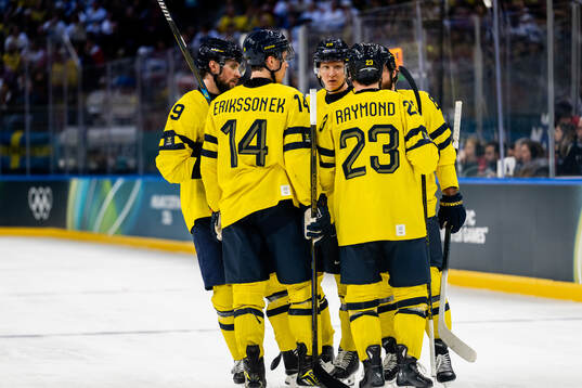 Rasmus Dahlin, Adrian Kempe, Joel Eriksson Ek and Lucas