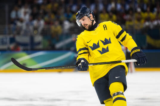 Erik Karlsson of Sweden in the men's ice hockey game