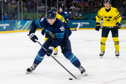 Anton Lundell of Finland in the men's ice hockey game
