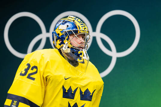 Goaltender Filip Gustavsson of Sweden