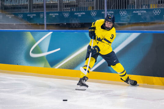 Jessica Adolfsson of Sweden in the women's ice hockey