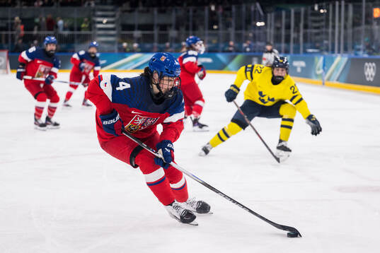 Daniela Pejsova of Czech Republic in the women's ice hockey
