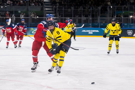 Hilda Svensson of Sweden scores the 0-2 goal in the women's