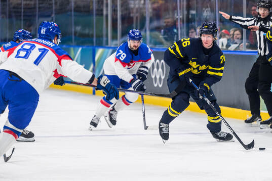 Rasmus Dahlin of Sweden in the men's ice hockey game