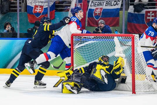 Goaltender Jacob Markström of Sweden in the men's ice