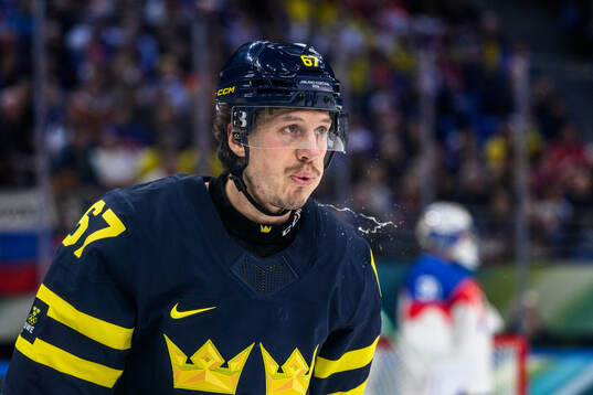 Rickard Rakell of Sweden in the men's ice hockey game