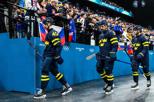 in the men's ice hockey game between Sweden and Slovakia