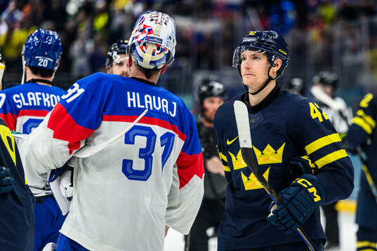 Gustav Forsling of Sweden looks dejected