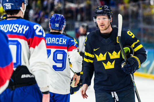 Gabriel Landeskog of Sweden looks dejected