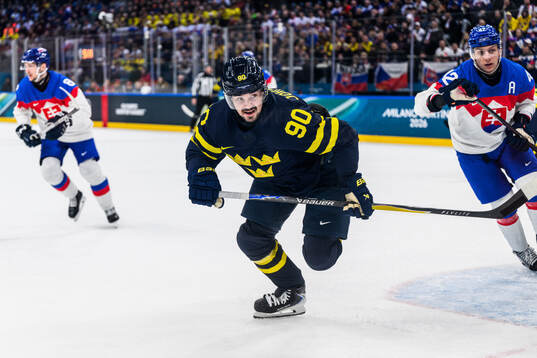 Marcus Johansson of Sweden in the men's ice hockey game