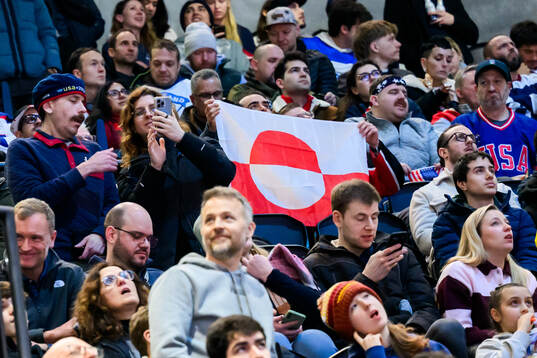 A flag of Greenland in the stands