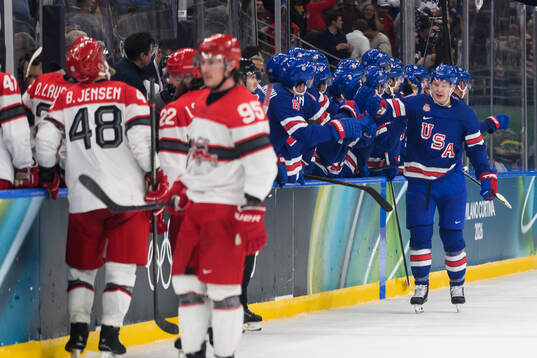 Brady Tkachuk of USA celebrates