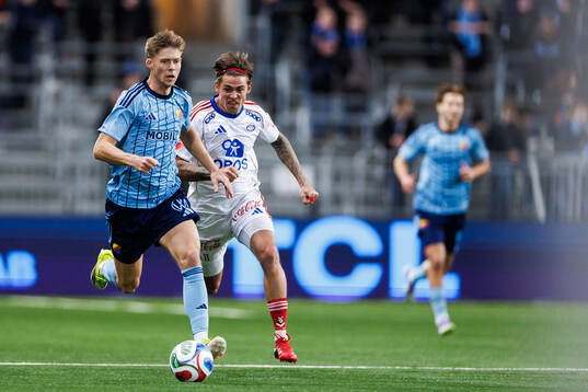 Djurgårdens Patric Åslund och Vålerengas Elias Sørensen