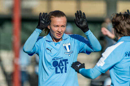 Malmö FFs Sara Kanutte Sørensen Fornes jublar
