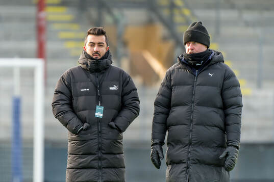 Malmö FFs sportchef dam Maxim Khalil och tränare Jonas