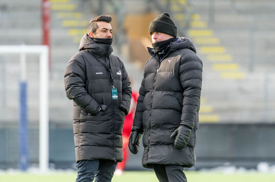 Malmö FFs sportchef dam Maxim Khalil och tränare Jonas