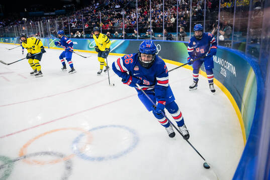 Kendall Coyne of USA in the women's ice hockey semifinal
