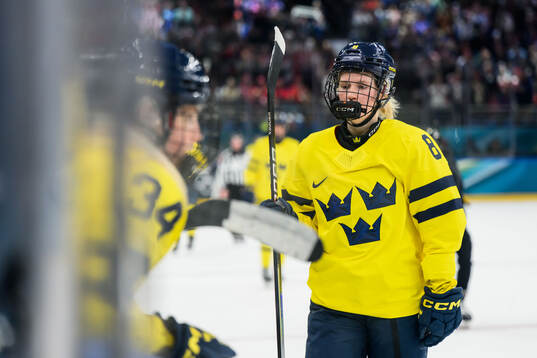 Hilda Svensson of Sweden looks dejected in the women's ice