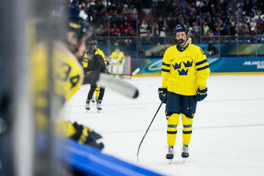 Hilda Svensson of Sweden looks dejected in the women's ice