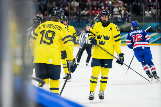 Hanna Olsson of Sweden looks dejected in the women's ice