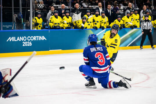 Hilda Svensson of Sweden in the women's ice hockey